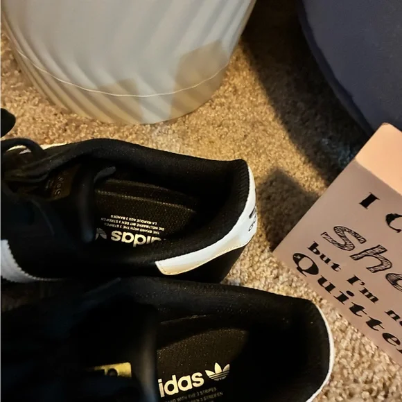 Adidas Kids Black and White Striped Sneakers - Picture 5 of 5